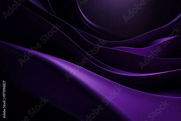 Fototapeta A dramatic background in dark purple and black, with bold curved shadows that add depth and a mysterious, luxurious vibe.