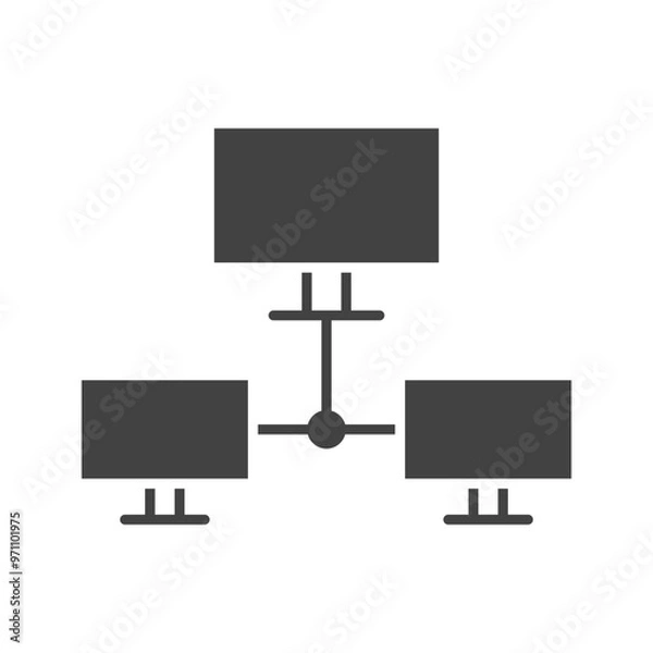 Obraz Network and Data Sharing Glyph Icon