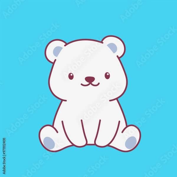Obraz Cute Polar Bear Cartoon Illustration Vector