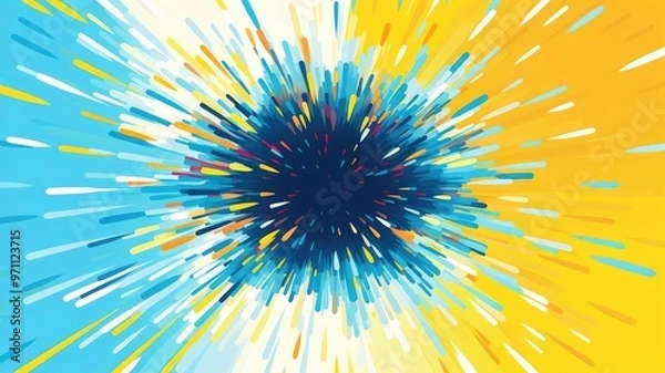 Fototapeta A vibrant abstract explosion of colors radiating outward, creating a sense of energy and dynamism.