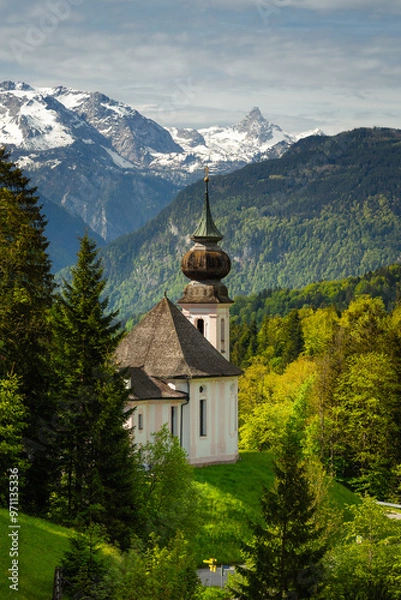 Obraz Spring views of Bavaria with Alpes on the background captured in spring.