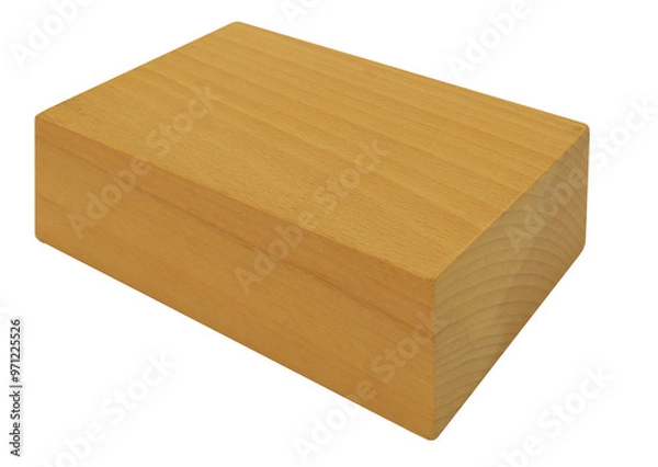 Fototapeta Wooden school geometric solid cuboid for geometry classes isolated on white background. Learning items concept