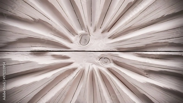 Fototapeta Top view of white wooden textured background with copy space