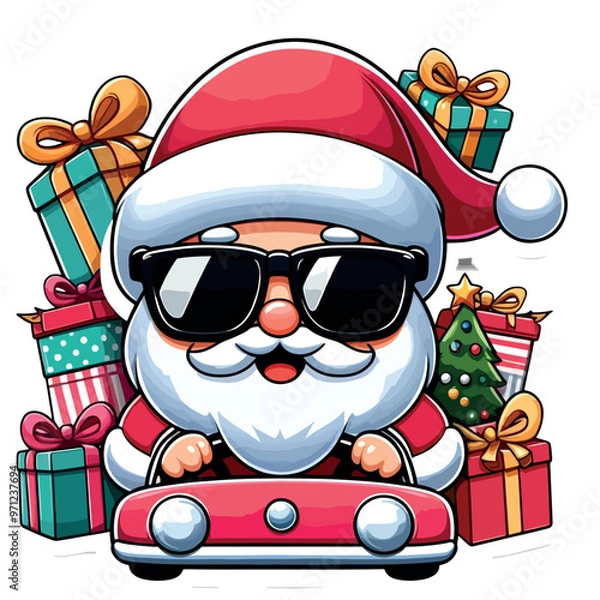 Fototapeta santa claus with gifts