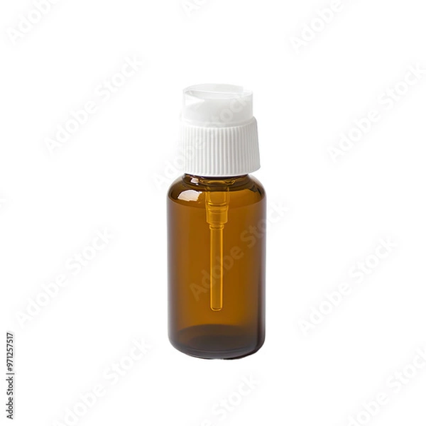 Fototapeta Amber glass bottle with dropper