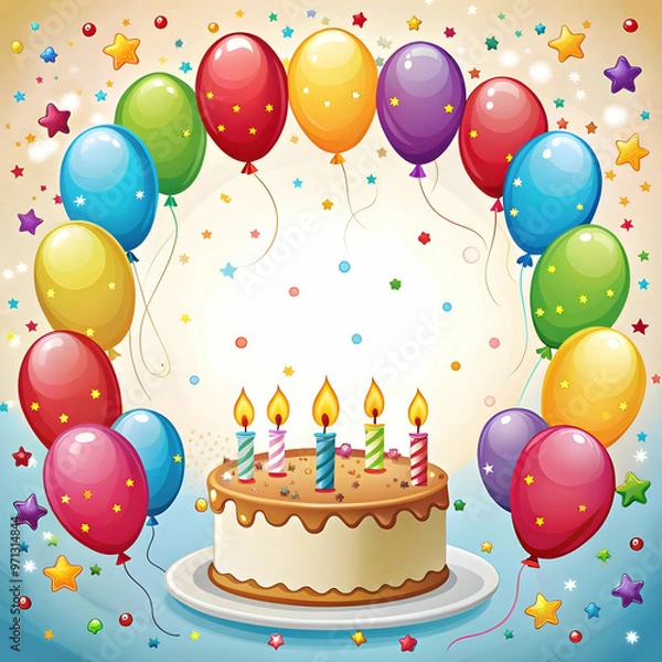 Fototapeta a birthday card template on white