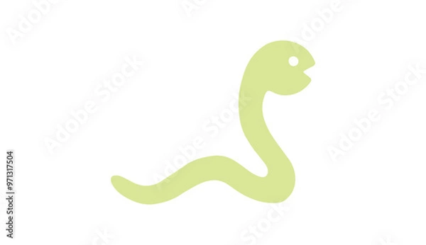 Obraz 黄緑色のヘビのイラスト