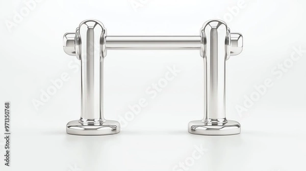 Fototapeta A sleek, modern metal handle with a polished finish, ideal for contemporary design projects and home renovations.