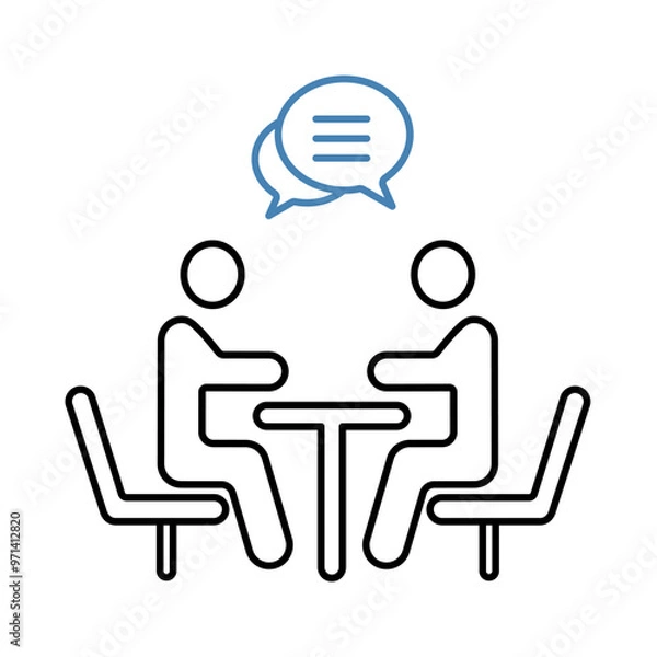 Fototapeta meeting concept line icon. Simple element illustration. meeting concept outline symbol design.