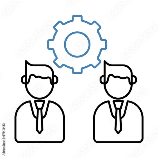 Fototapeta collaboration concept line icon. Simple element illustration. collaboration concept outline symbol design.