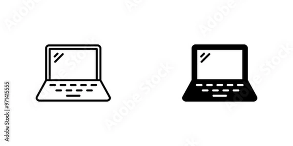 Fototapeta Laptop Icon, Computer Icon, Notebook Icon, Device Icon, Technology Icon, Digital Icon, Work Icon, Study Icon, Business Icon