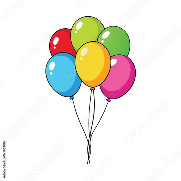 Fototapeta Vibrant Balloon Bunch Design Perfect for Party Invitations and Celebratory Branding.