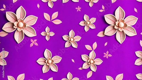 Fototapeta background texture wallpaper purple color gradually turns into a light color on which flowers