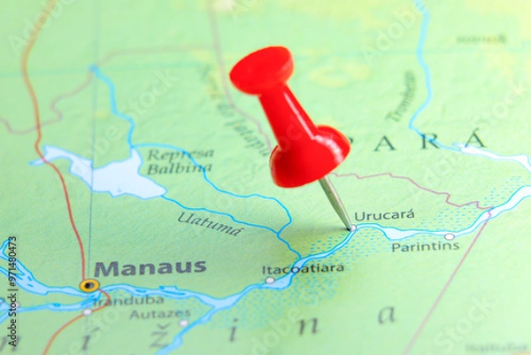 Obraz Urucara, Brazil pin on map