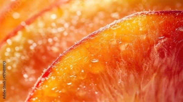 Fototapeta Close-up of a Peach Slice