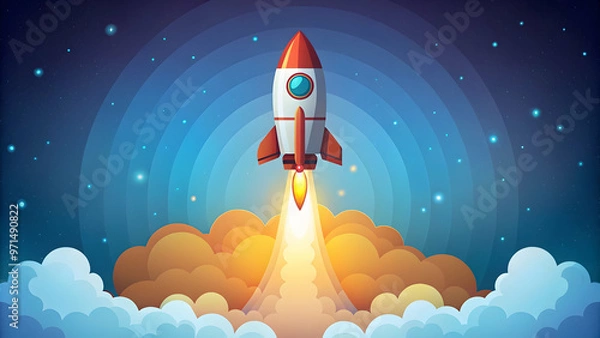 Obraz Rocket launching in space.