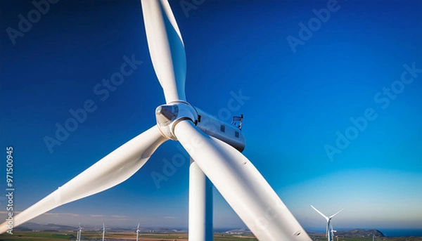 Obraz Close-up of Wind Turbine Blade in Motion