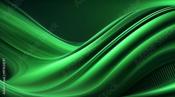 Obraz abstract waves, green background