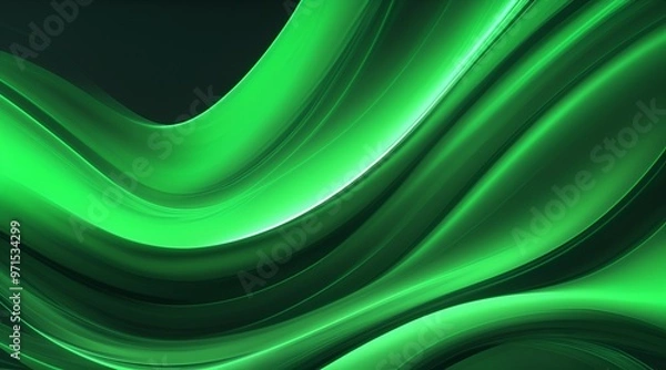 Obraz abstract waves, green background