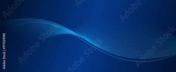 Obraz Abstract blue background with flowing lines for futuristic concept. Dynamic waves. vector