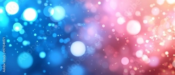 Fototapeta  A crisp image of a blue-pink backdrop featuring numerous minute white specks atop the blur