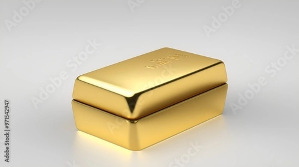 Obraz Gold bar on a white background