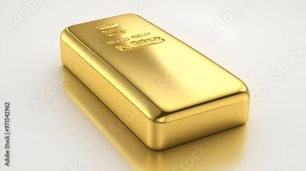 Obraz Gold bar on a white background