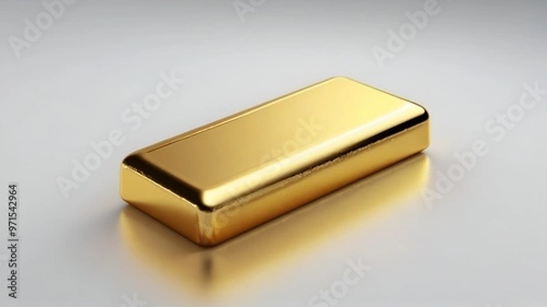 Obraz Gold bar on a white background