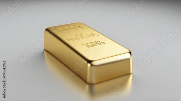 Obraz Gold bar on a white background