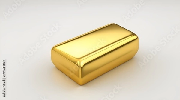 Obraz Gold bar on a white background