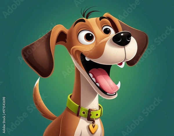 Fototapeta dog with bone adorable cartoon style 3d realistic cartoons 3d render 3d illustration