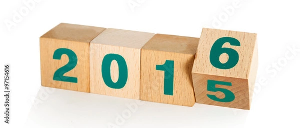 Fototapeta New year concept. Isolated on white with a clipping path.
