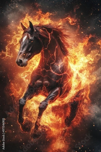 Obraz Running Horse in Flames