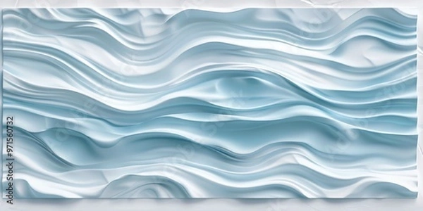 Obraz Abstract smooth flowing waves in cool blue and white hues.