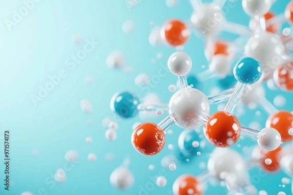 Fototapeta Oxidation of a compound, oxygen atoms bonding to the molecular structure, Compound oxidation, chemical reaction