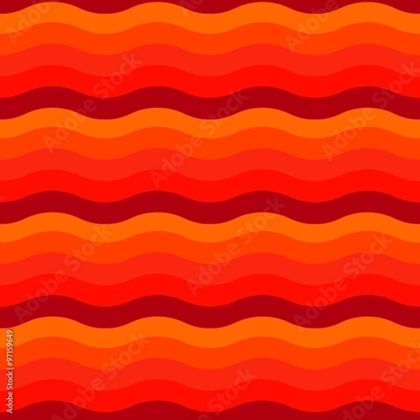 Fototapeta Red Waves Seamless Pattern