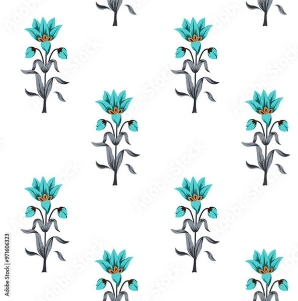 Obraz indian boti pattern digital print design allover kurti 