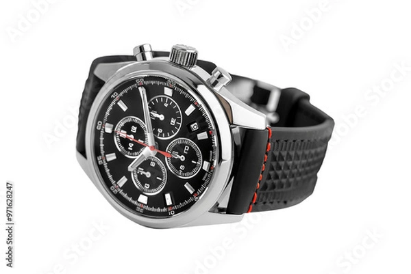 Fototapeta Elegant sports wristwatch with a sleek design and durable materials for intense training isolated on transparent background