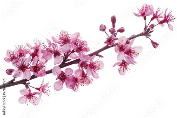 Fototapeta Redbud Flower Isolated on Clear Transparent Background Perfect for Floral Art and Botanical Designs or Nature Projects