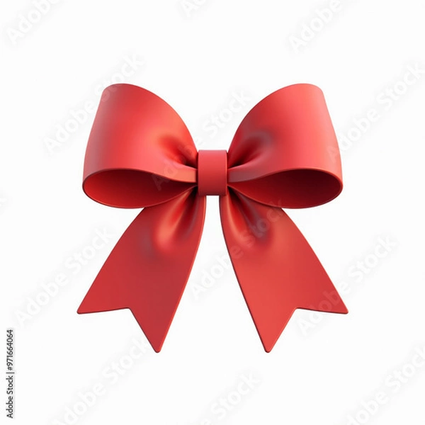 Fototapeta red bow isolated on white