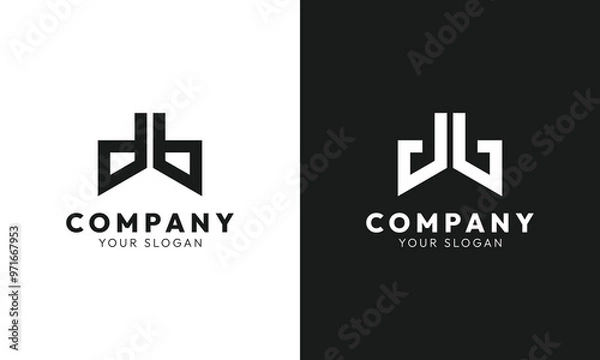 Obraz Set of Two Vector Lettermark Logos with Letters D and B