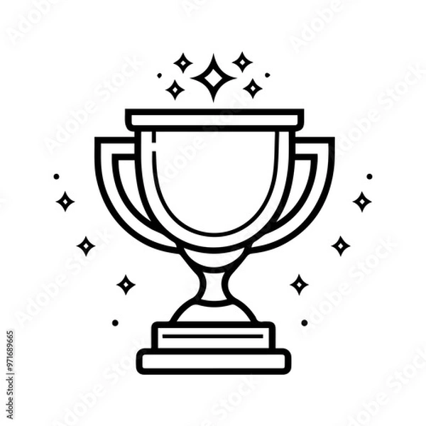 Fototapeta prize icon or modern line symbol. Vector line art and icon design with bold outline. Black and white Pixel Perfect minimalistic symbol isolated white background. Silhouette simple thin sign