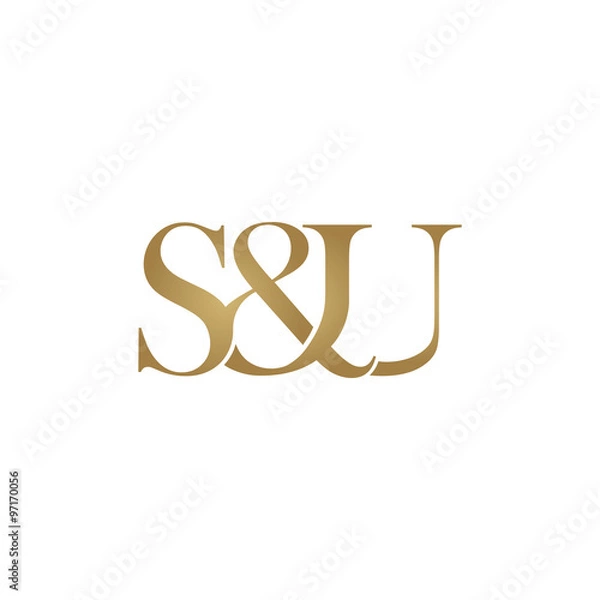 Fototapeta S&U Initial logo. Ampersand monogram logo