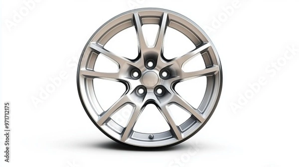 Obraz Car metal disc rims isolated on a white background