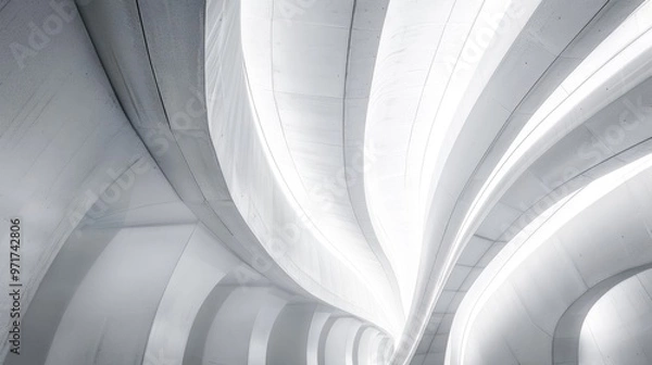 Fototapeta Abstract Technology Background. Minimal Architecture Design. White Industrial Wallpaper