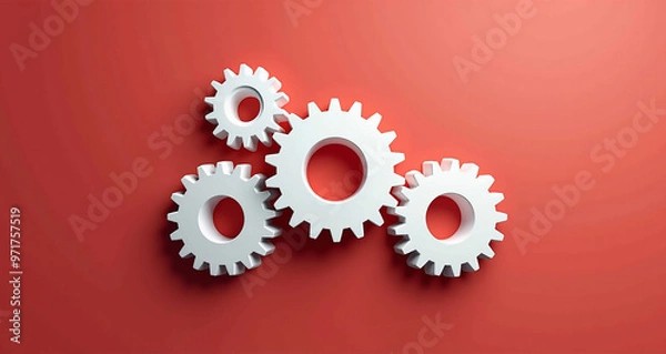 Obraz red gear wheels