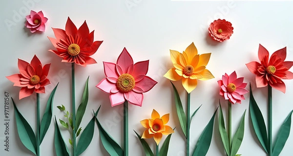 Obraz red and yellow tulips