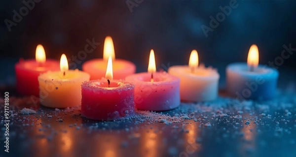 Obraz burning candles in the dark