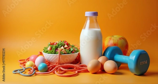 Obraz easter eggs and milk