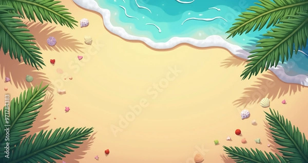 Obraz tropical background with palm trees